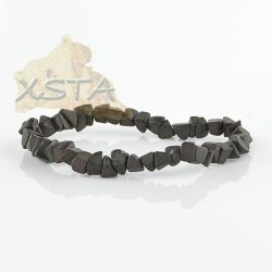 Black amber bracelet raw beads